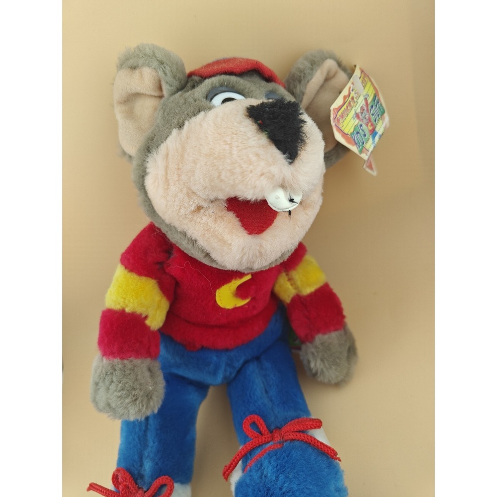 Vintage Chuck E Cheese Plush 15 Inch Mouse Doll 90s NWT Red Shoelaces toy